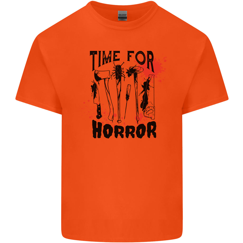 Time for Horror Halloween Serial Killer Murder Mens Cotton T-Shirt Tee Top