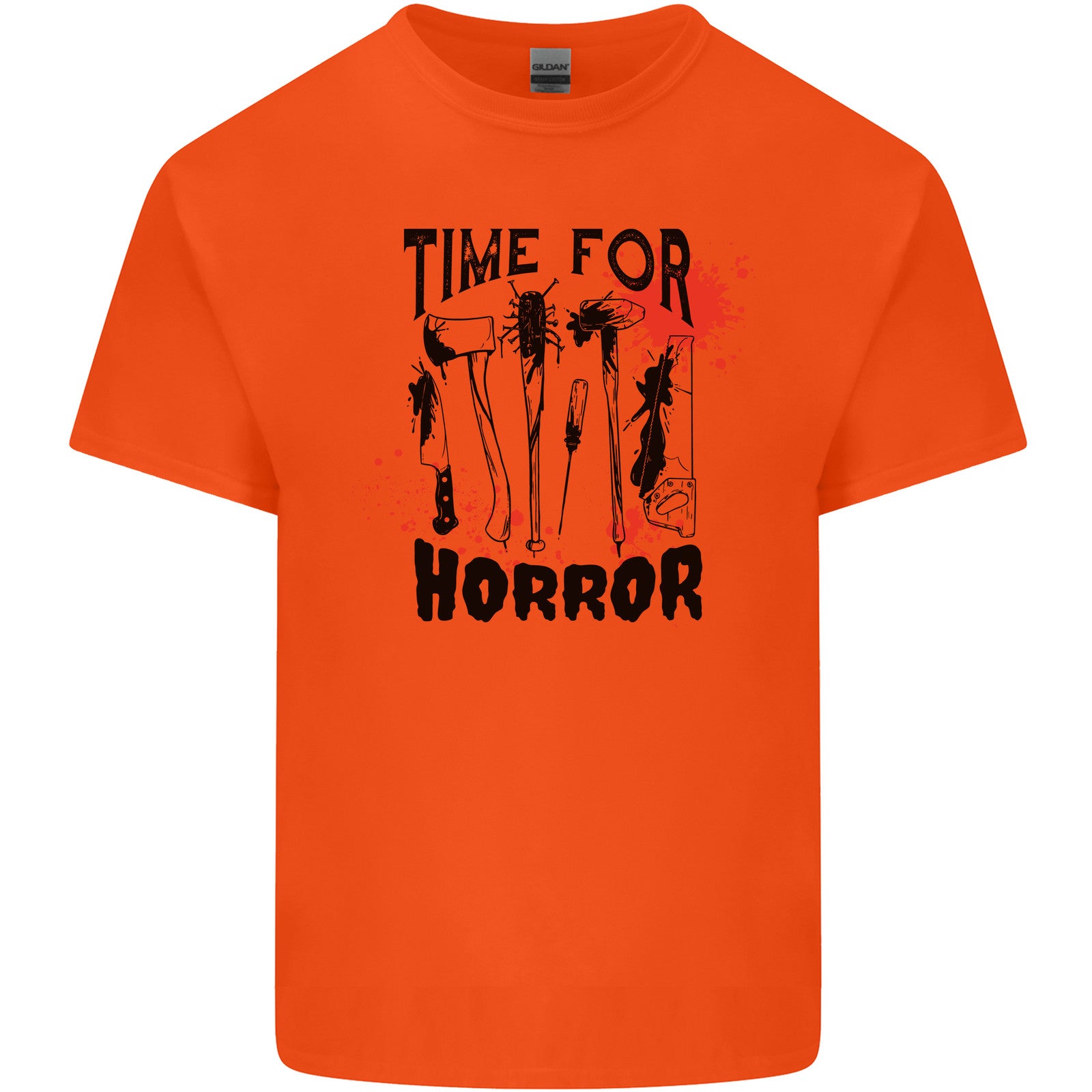 Time for Horror Halloween Serial Killer Murder Mens Cotton T-Shirt Tee Top