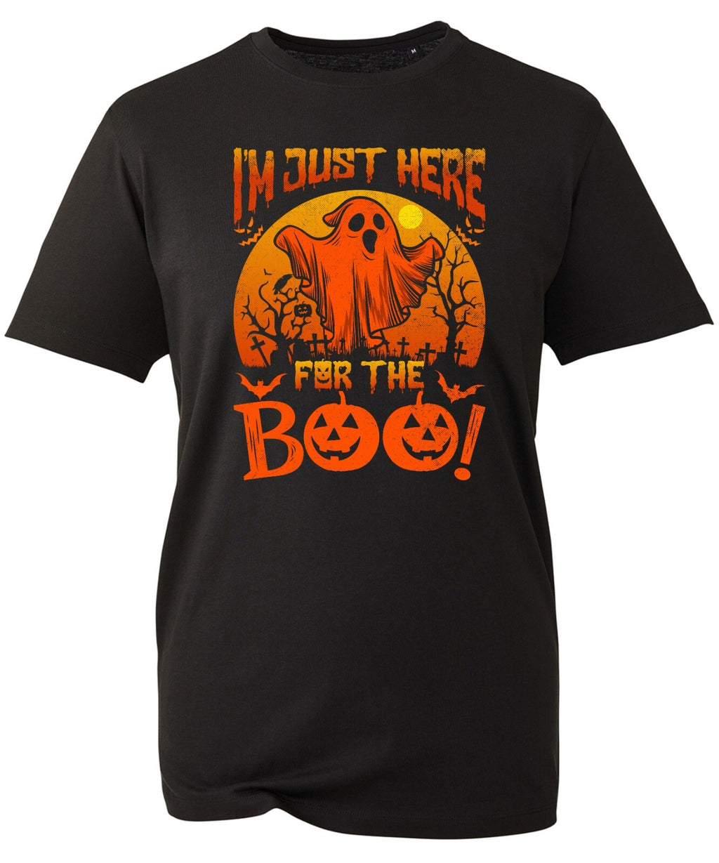 I'm Just Here For The Boo T-Shirt Halloween Trick Or treat Horror Nightmare Tops