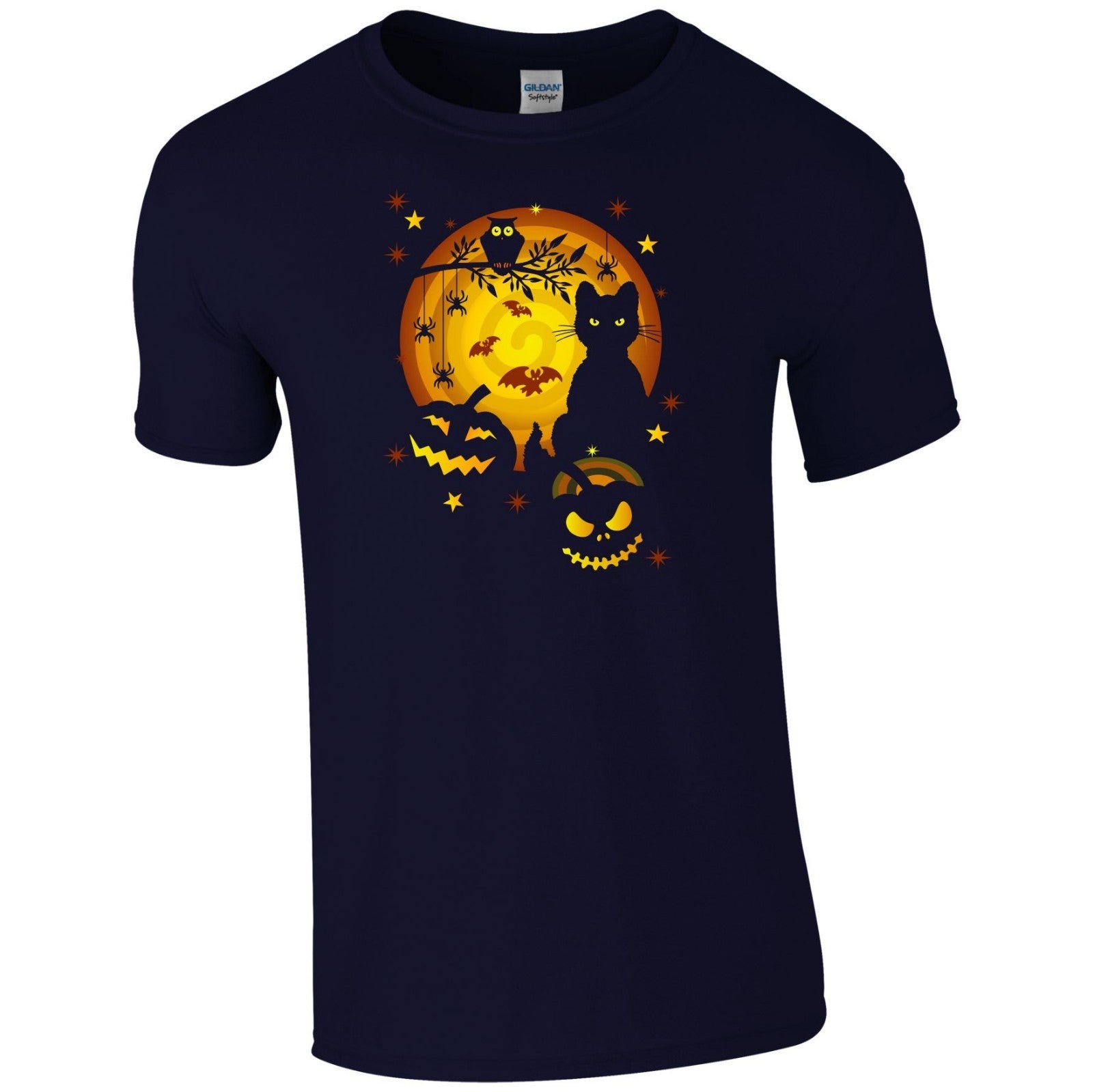 Halloween T Shirt Scary Horror Night Pumpkin Bat Cat Trick or Treat Gift Men Top