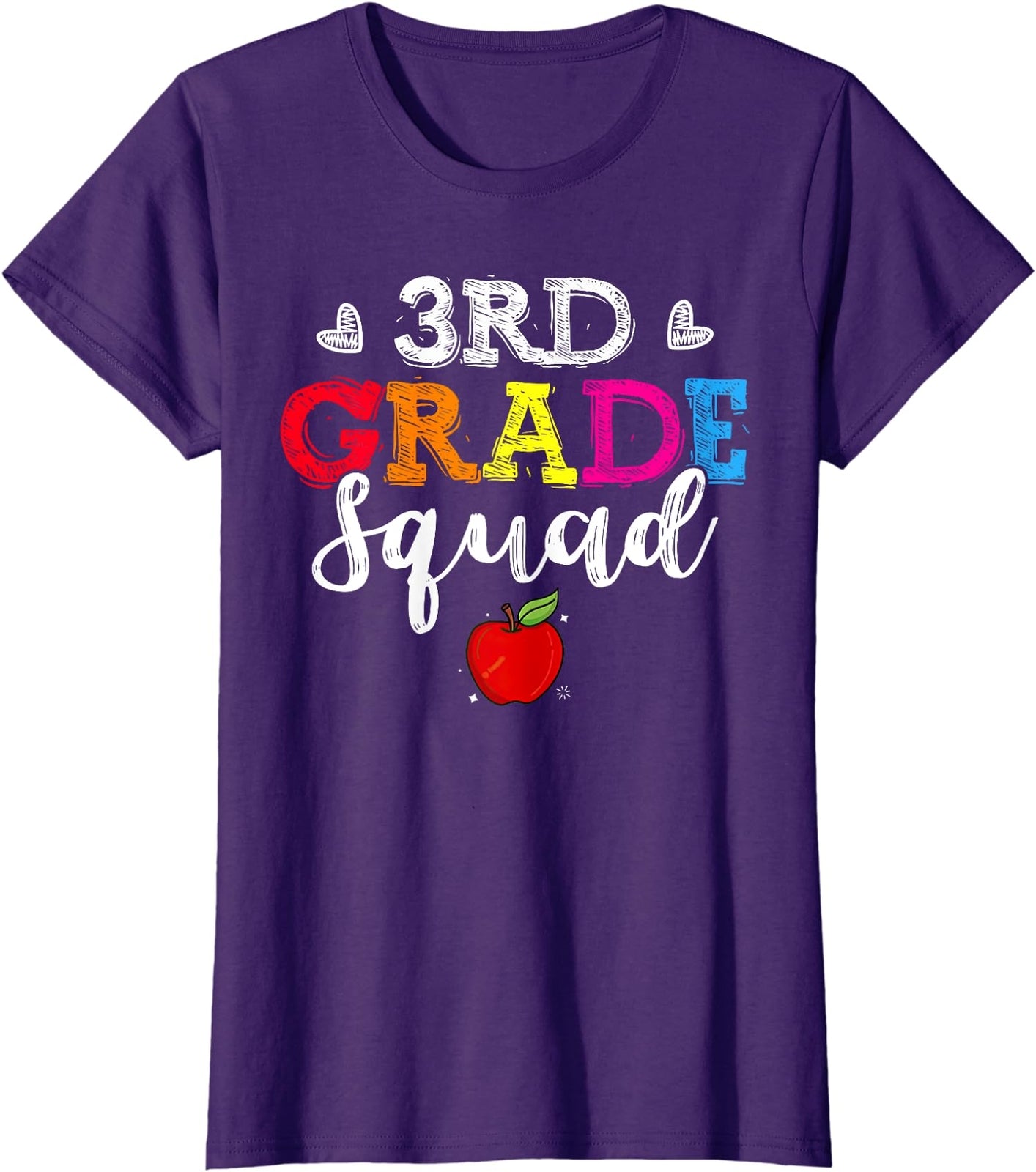 3rd Grade Squad Apple Student Back To School Gift Ladies' Crewneck T-Shirt