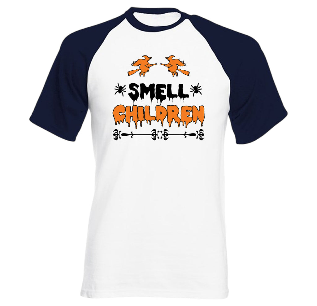 Funny Halloween Raglan T Shirt,I Smell Children Witches Tee,Trick-or-Treat Gift