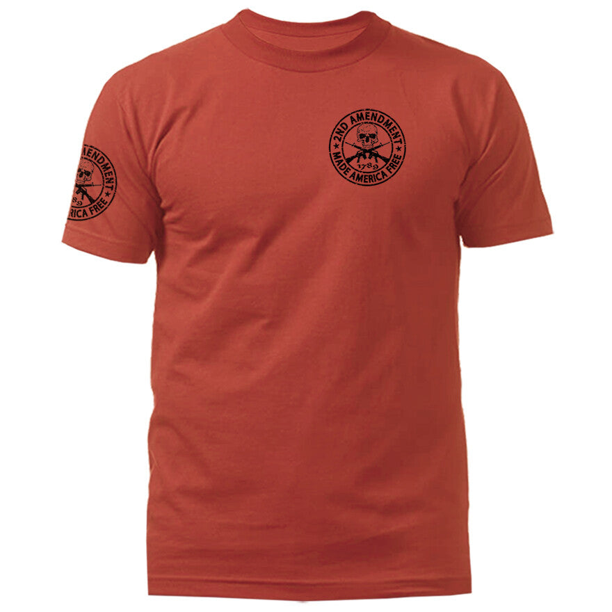 2nd Amendment Made America Free Constitution Gun US Flag Patriotic T-shirt