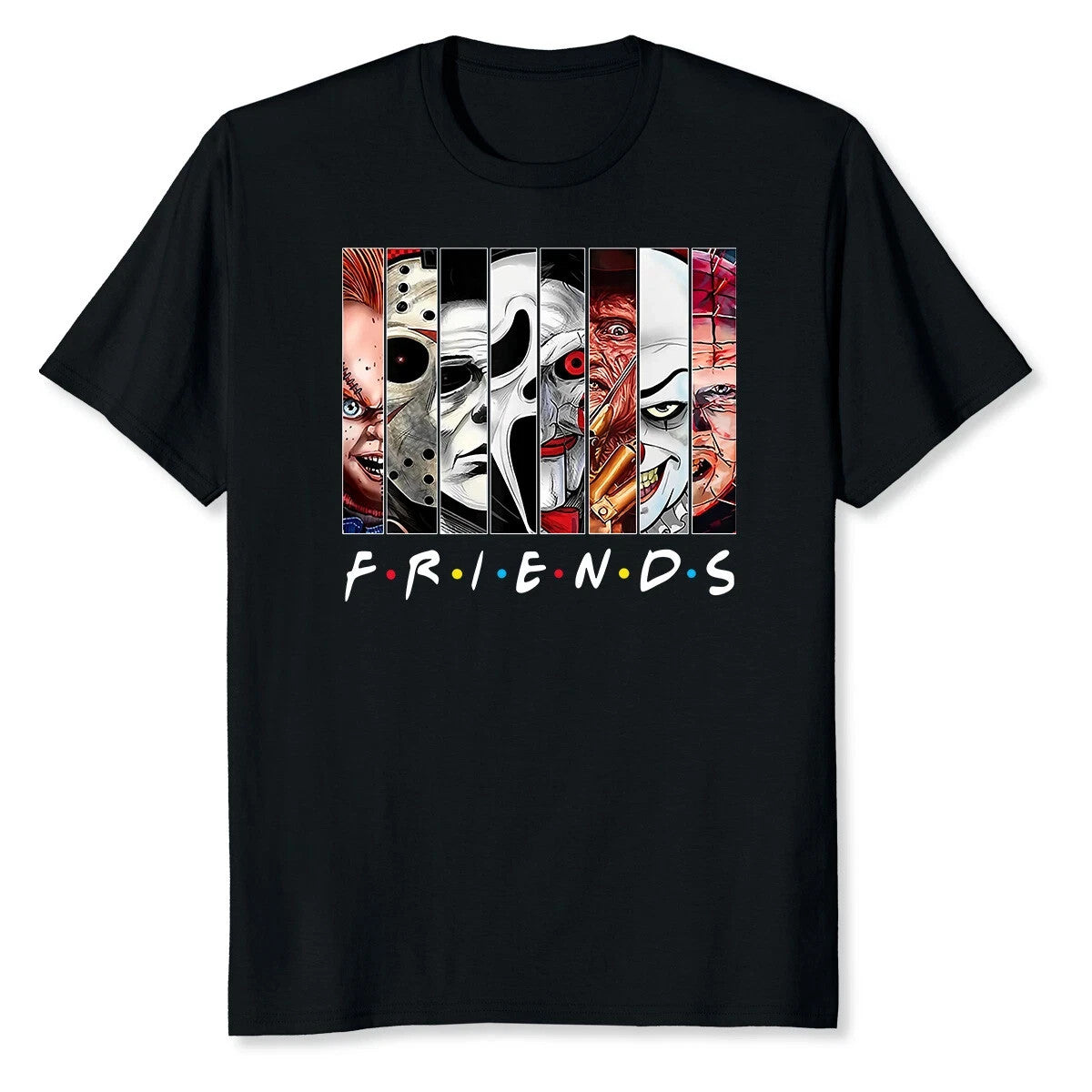 Funny Horror Friends T-Shirt Scary Movies Halloween Costume Tee