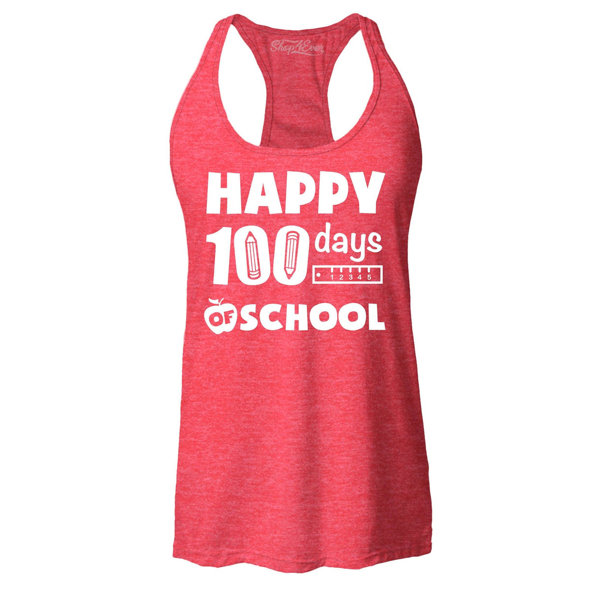 Happy 100 Days Of School Racerback Tank Top Back to School Teacher Gift Tee