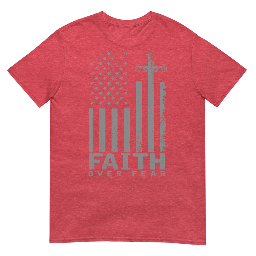America Pride US Flag Faith Over Fear Prayer T-Shirt