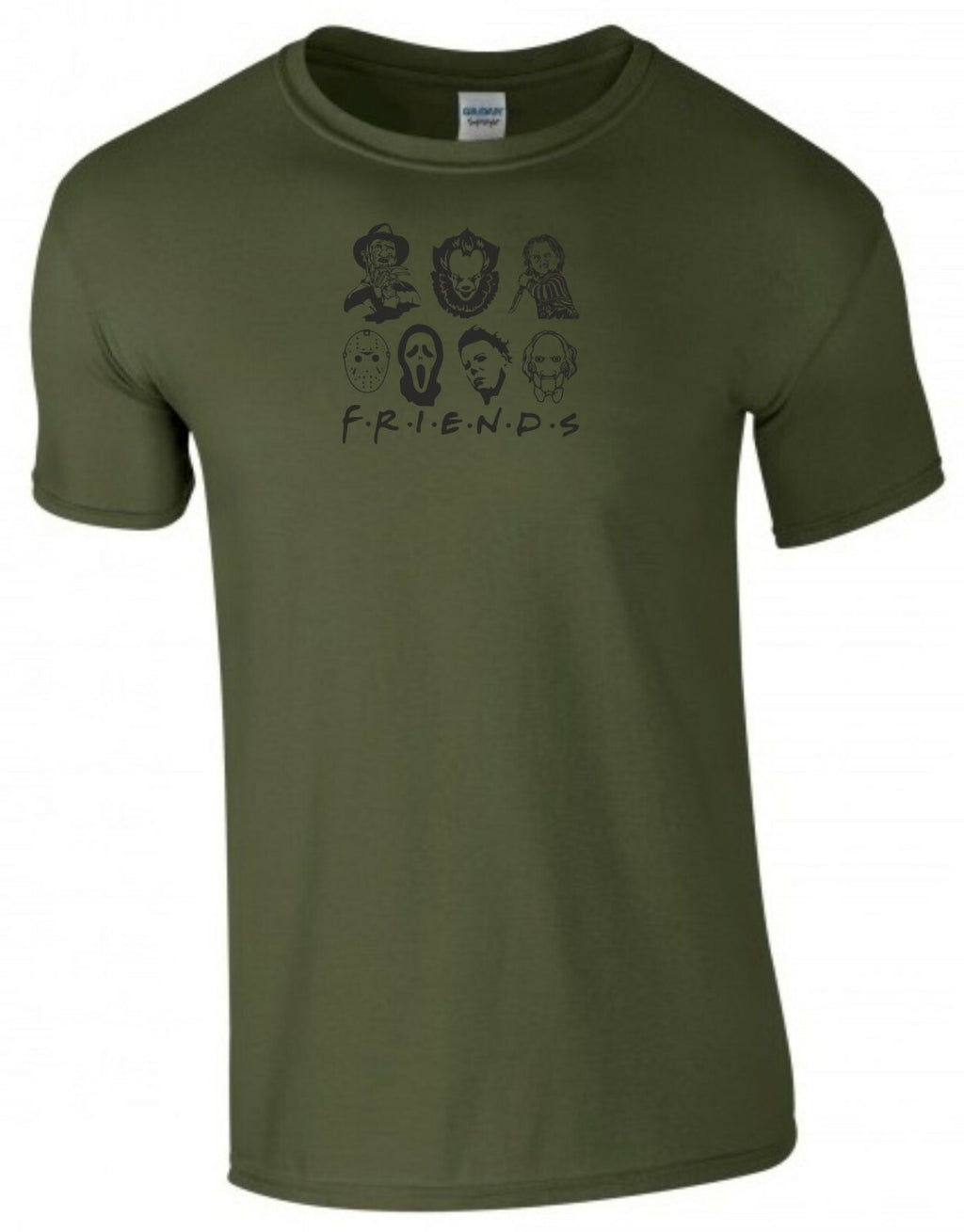 Halloween T Shirt Friends Scary Freddy Scream Saw Pennywise Chucky Men Tee Top