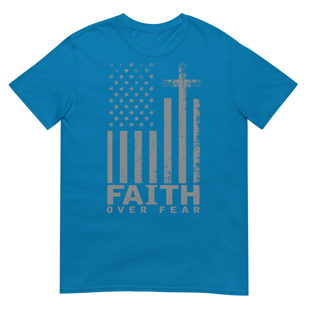 America Pride US Flag Faith Over Fear Prayer T-Shirt