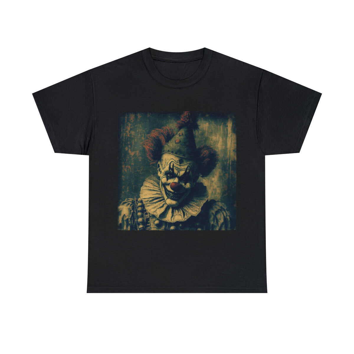 Unisex Adult T Shirt Haunted Clown Scary Horror Halloween Metal Band Gothic Emo