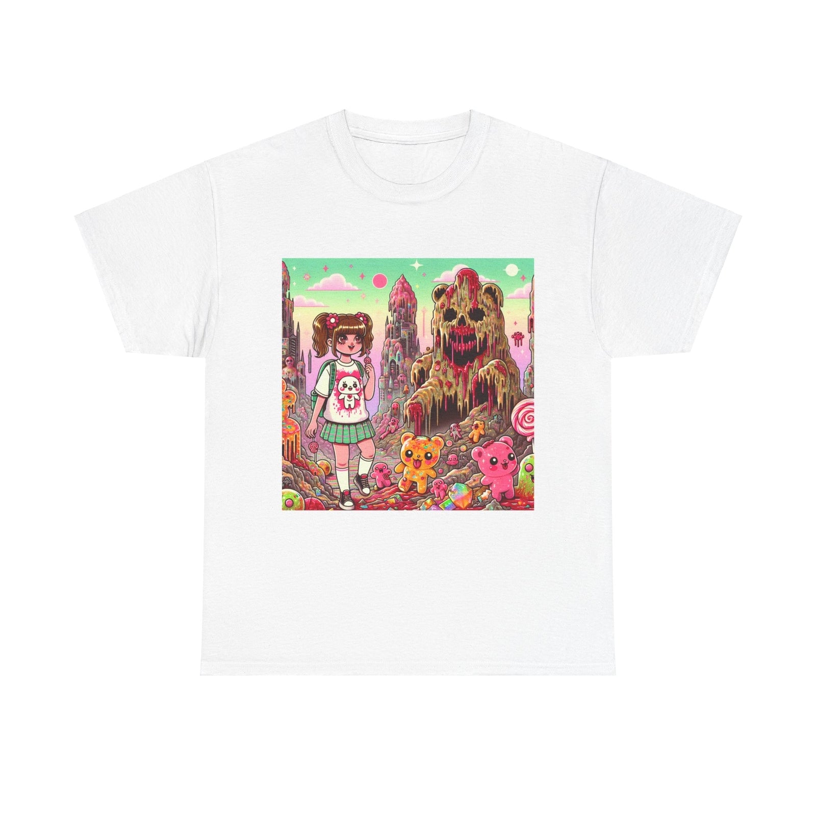 Unisex Adult T Shirt Grunge Kawaii Candy Castle Horror Scary Gothic Anime Tee