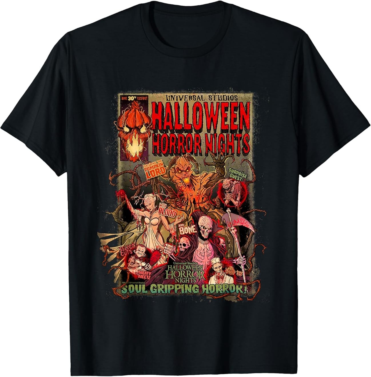 Halloween Horror Nights HHN The Pumpkin Lord Comic TT-Shirt All Size