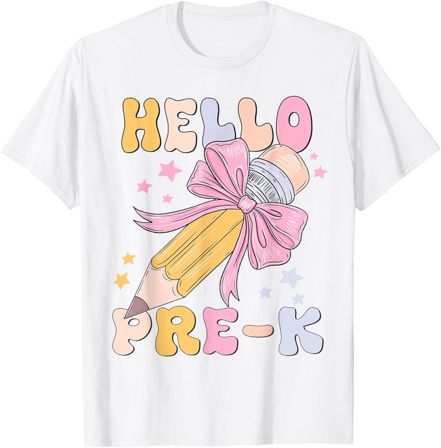 Hello Pre-K Coquette Bows Teacher Kids Back to School T-Shirt