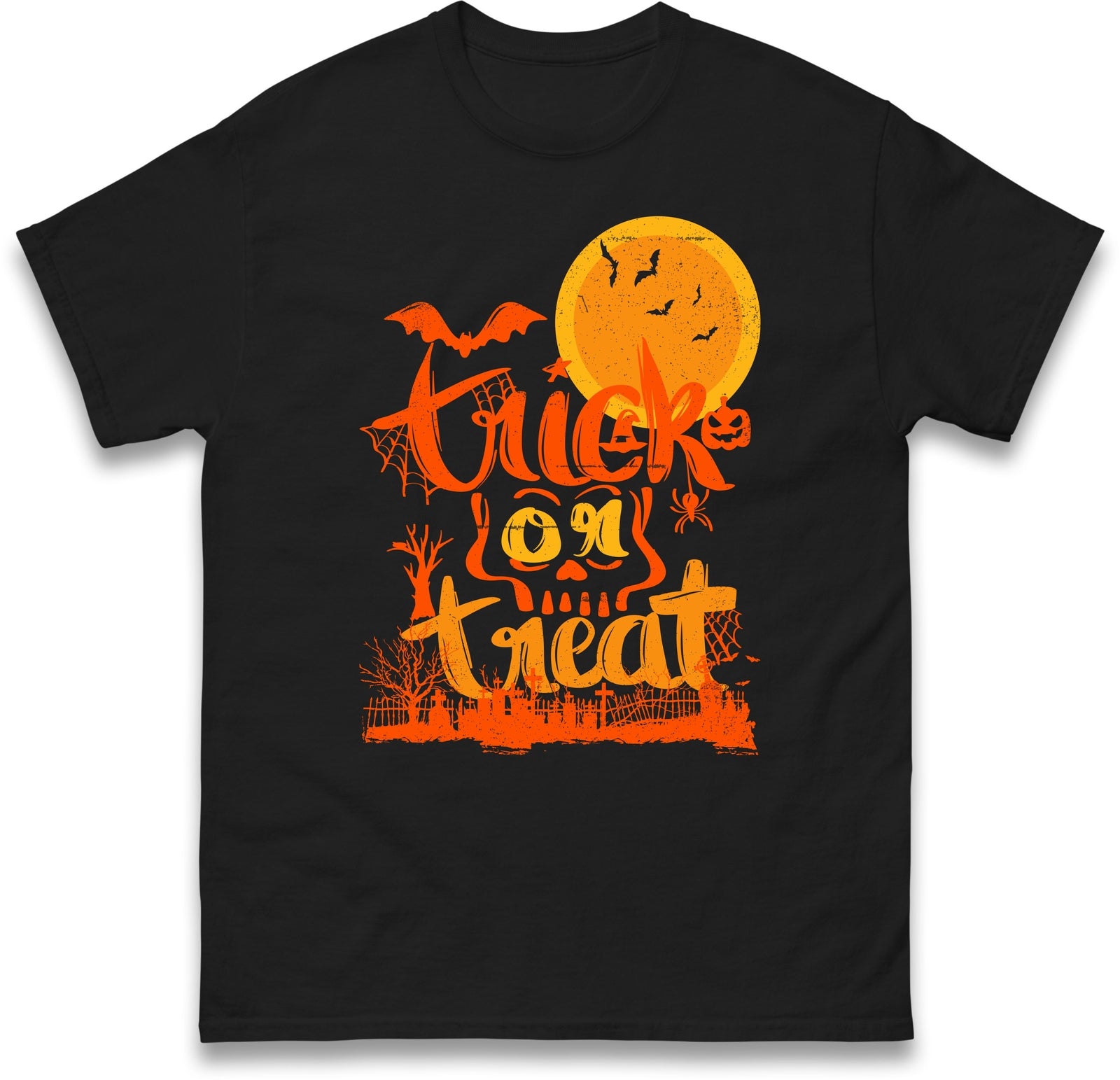 Trick or Treat Halloween T Shirt,Halloween Horror night Party Tee,Spooky Creepy