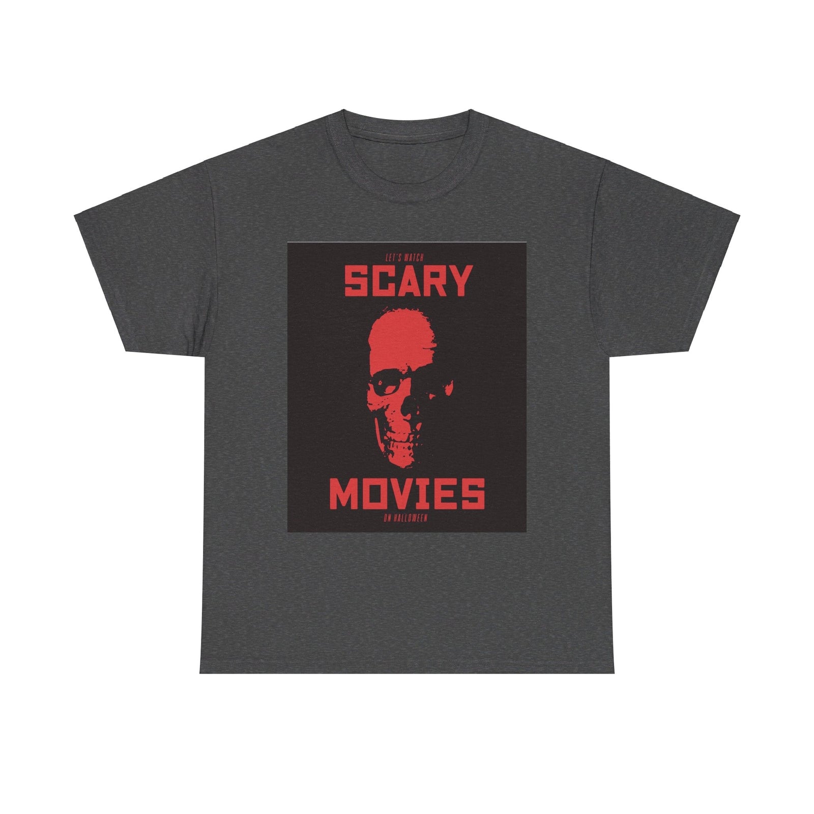 Scary Movies on Halloween T shirt skul red party costume october 31 trickortreat