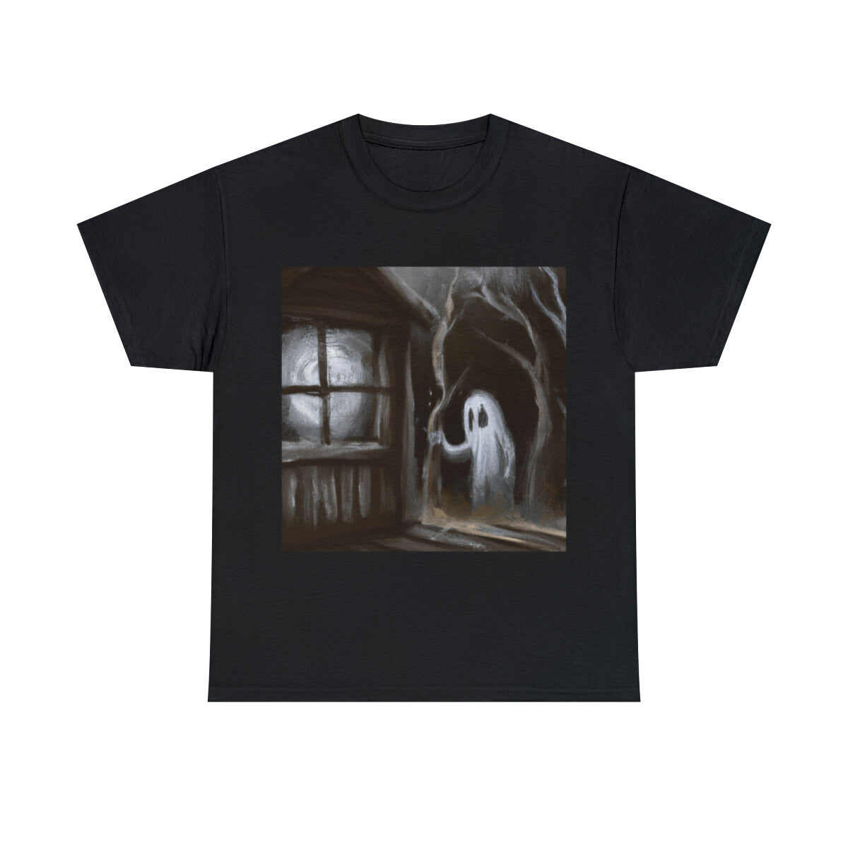 Unisex Adult Halloween T Shirt Ghost Art Painting Creepy Spooky Trick or Treat