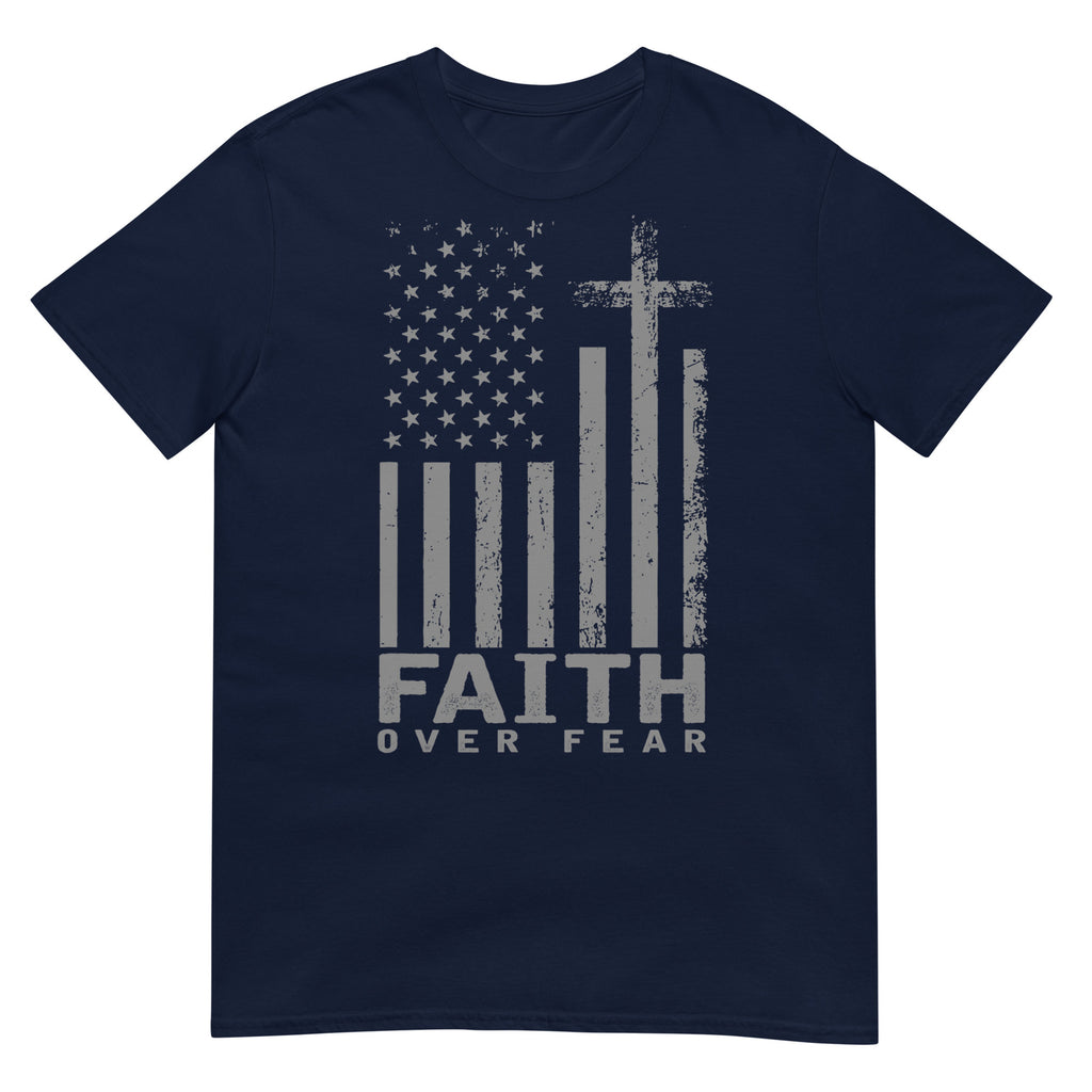 America Pride US Flag Faith Over Fear Prayer T-Shirt