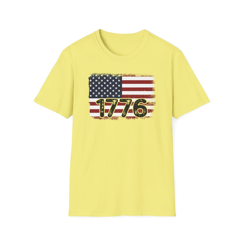 1776 USA Flag T-shirt Distressed America Independence Day Patriotic Unisex S-3XL