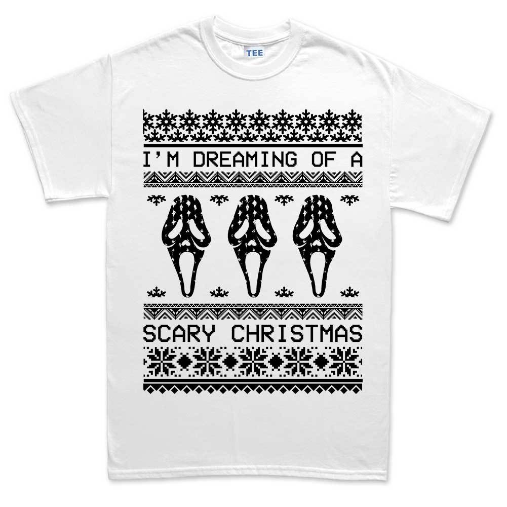 Scary Halloween Xmas Christmas Ugly Sweater Mens T shirt Tee Top T-shirt