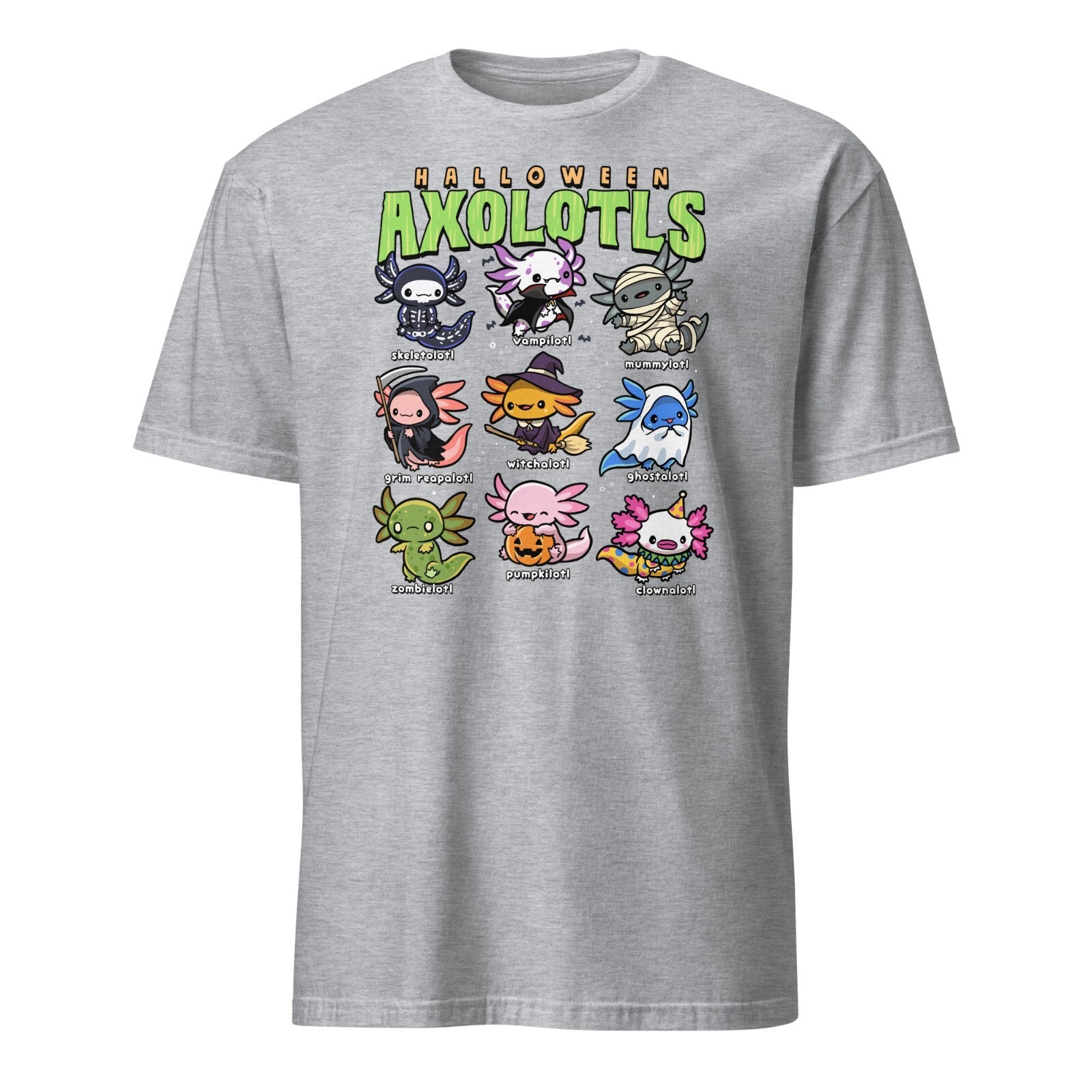 Halloween Axolotl Shirt Creepy Axolotls Trick or Treat Alotl T-Shirt Size S-3XL