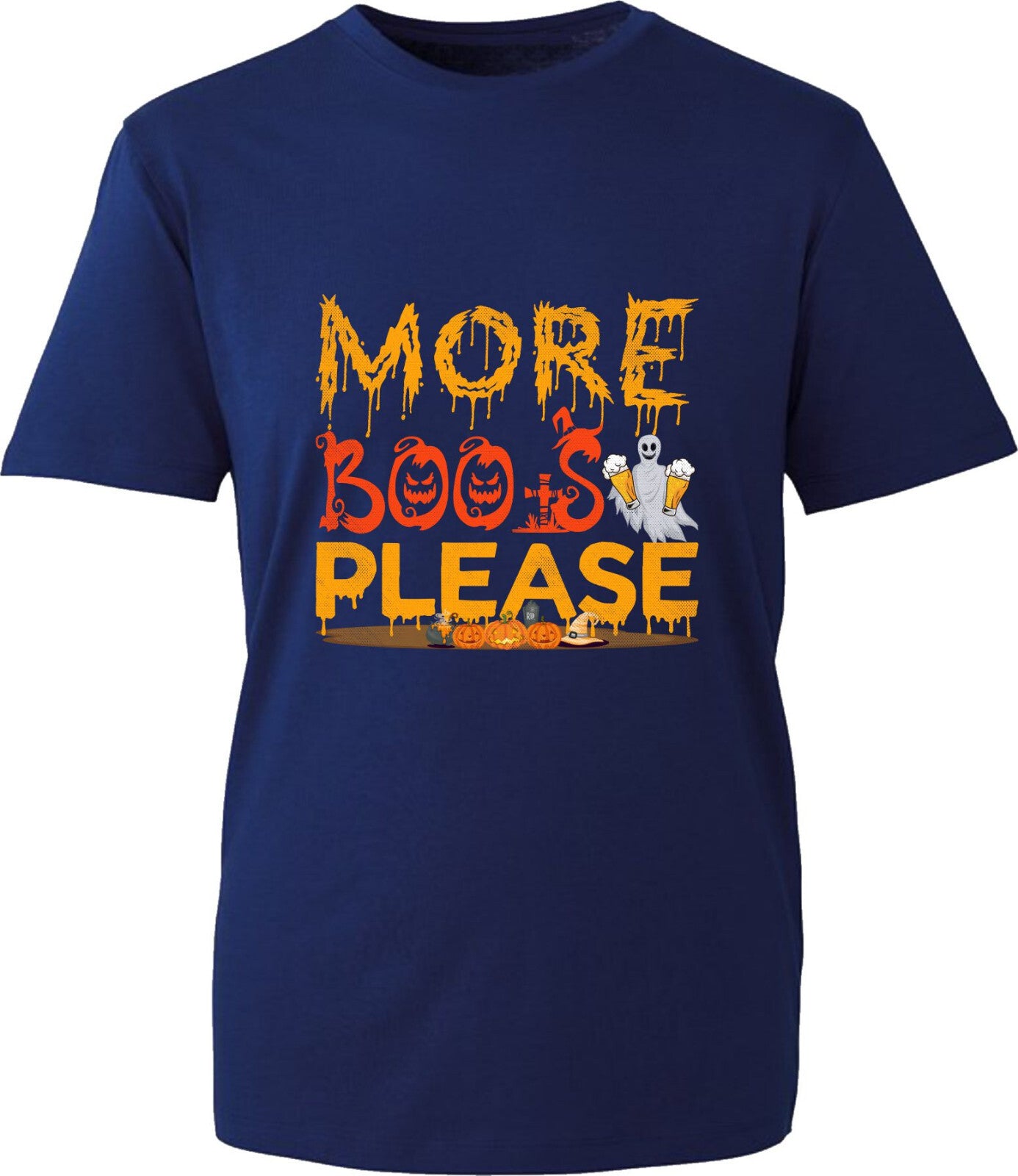More Boos Please T-Shirt Halloween Boo Ghost Beer Drinking Lovers Horror Tee Top