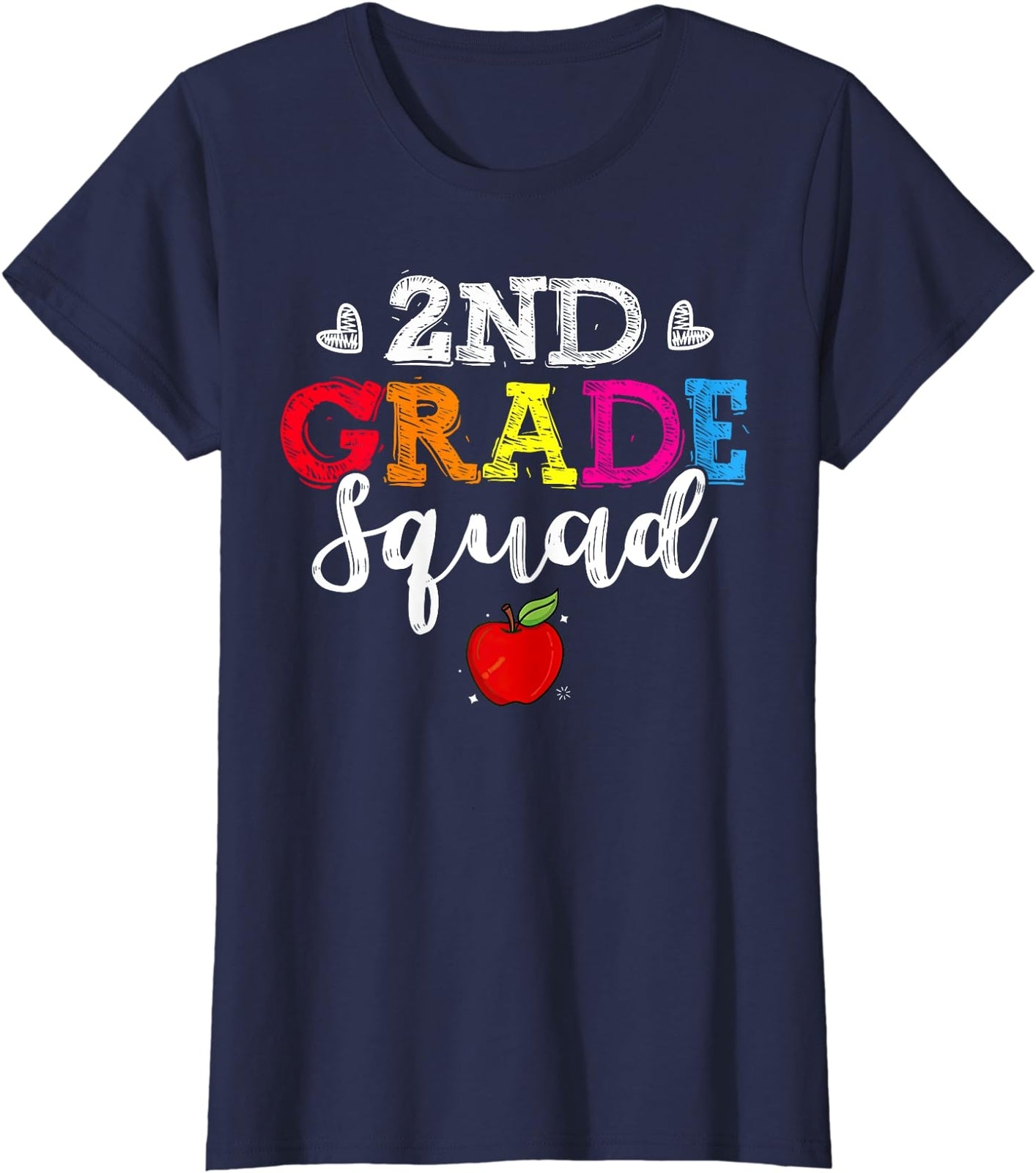 2nd Grade Squad Apple Student Back To School Gift Ladies' Crewneck T-Shirt