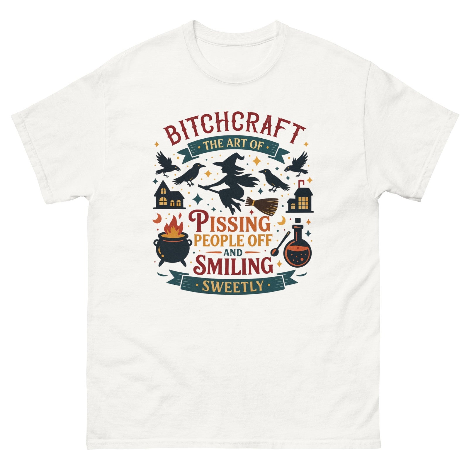 Bitchcraft Funny Sarcastic Halloween Parent Trick or Treat T-Shirt Tee