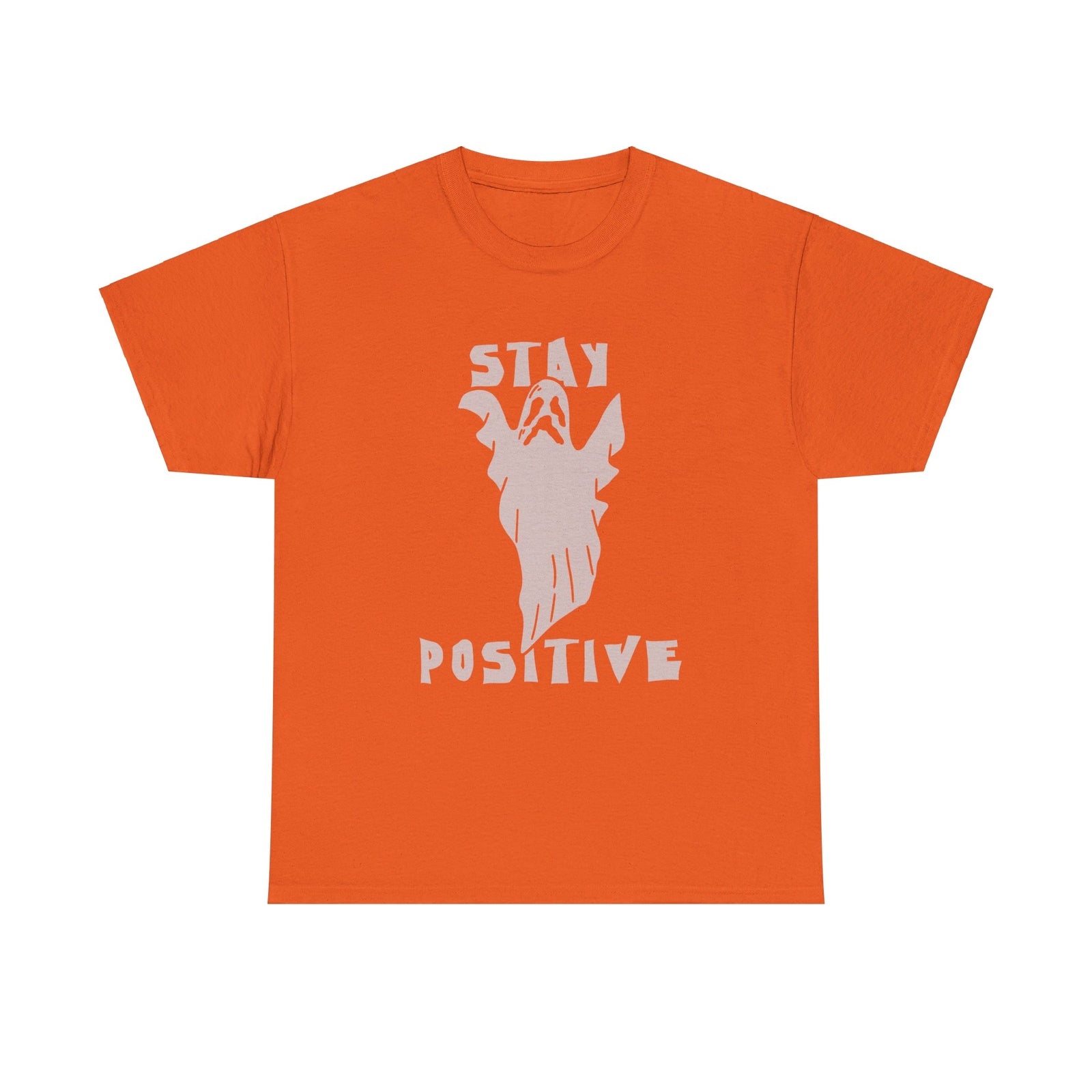 Stay Positive Ghost T shirt Halloween Tee costume trick or treat Party trick