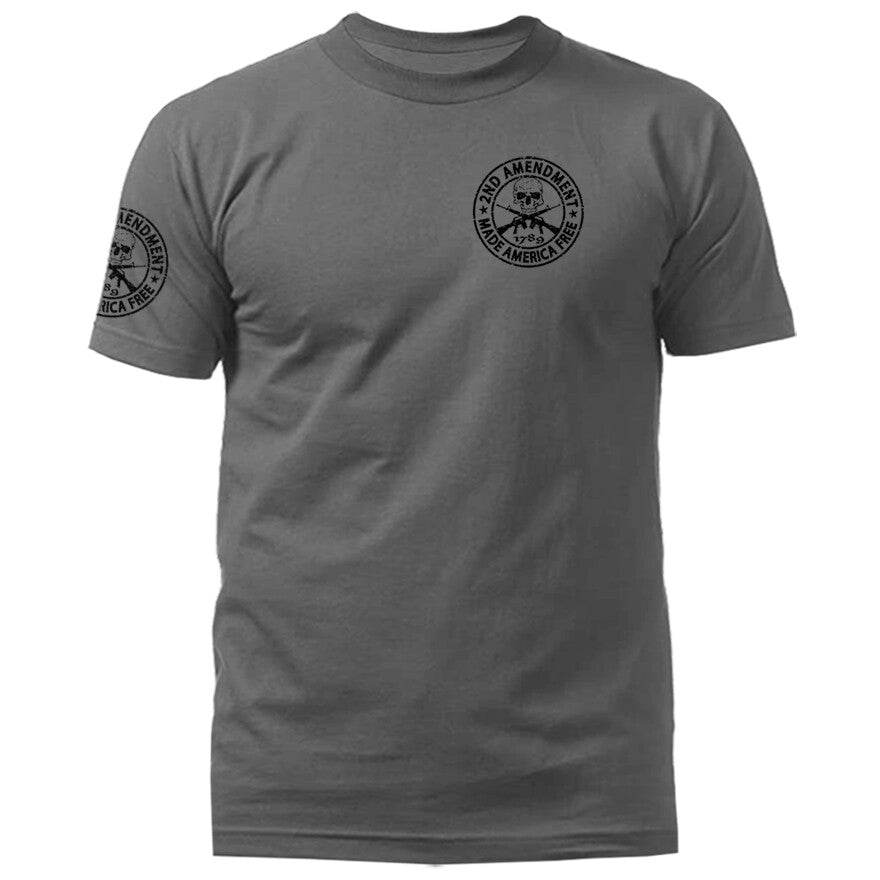 2nd Amendment Made America Free Constitution Gun US Flag Patriotic T-shirt