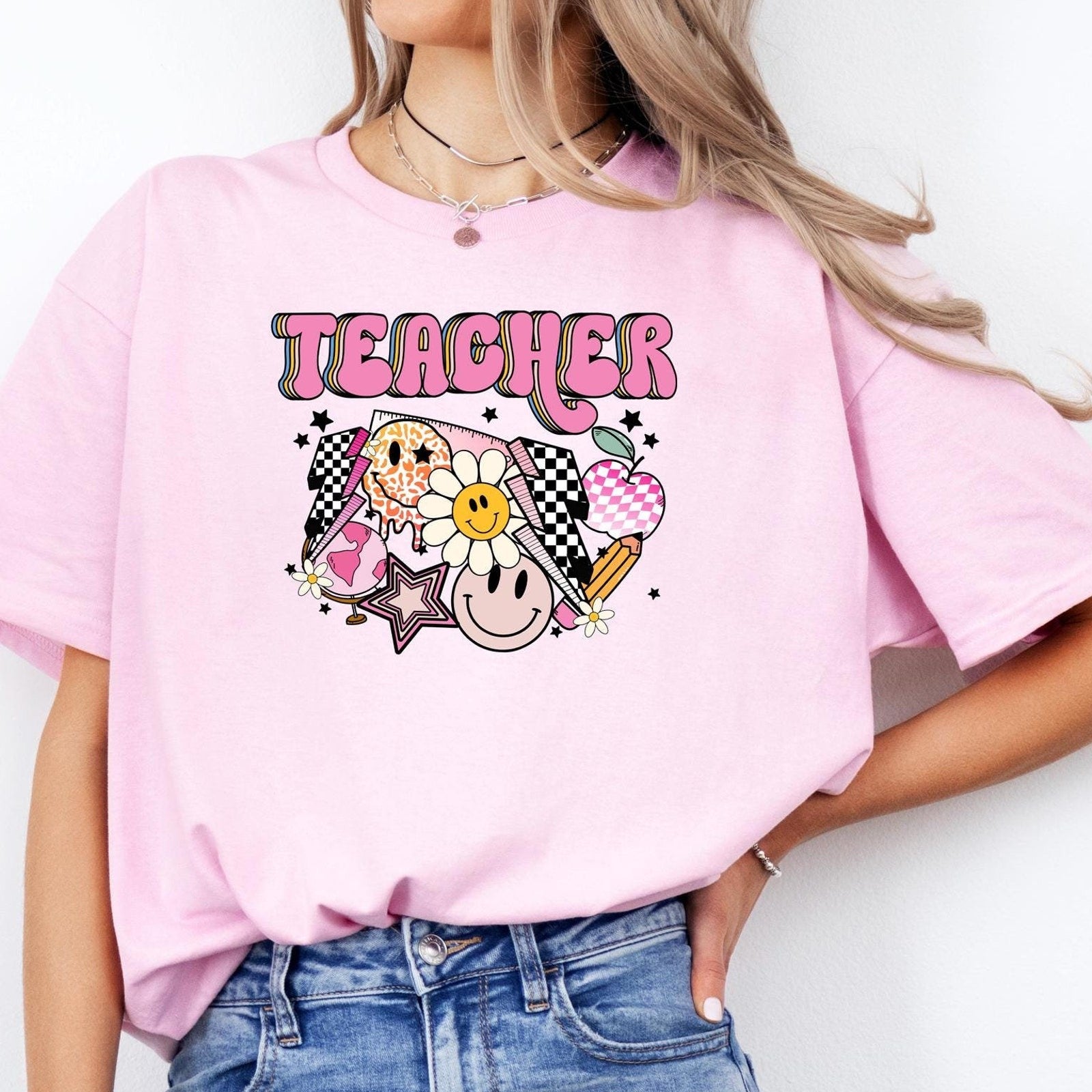 Teacher Shirts, Back to School,Gift, Teacher Appreciation light pink t-shirt
