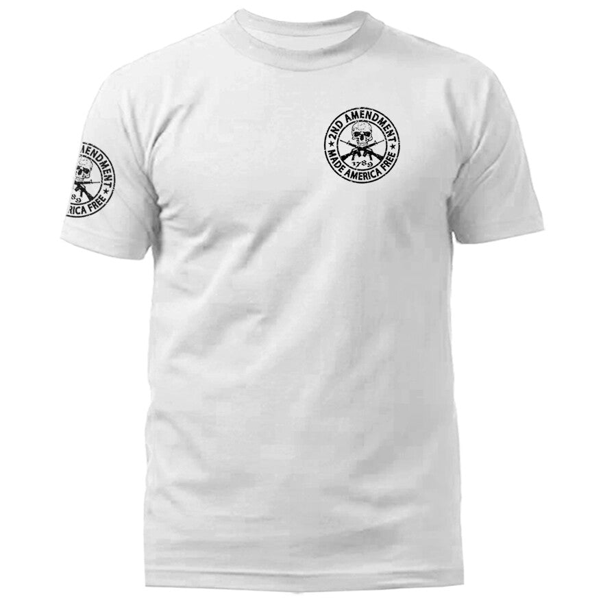 2nd Amendment Made America Free Constitution Gun US Flag Patriotic T-shirt