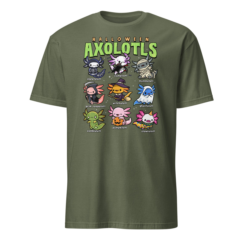 Halloween Axolotl Shirt Creepy Axolotls Trick or Treat Alotl T-Shirt Size S-3XL