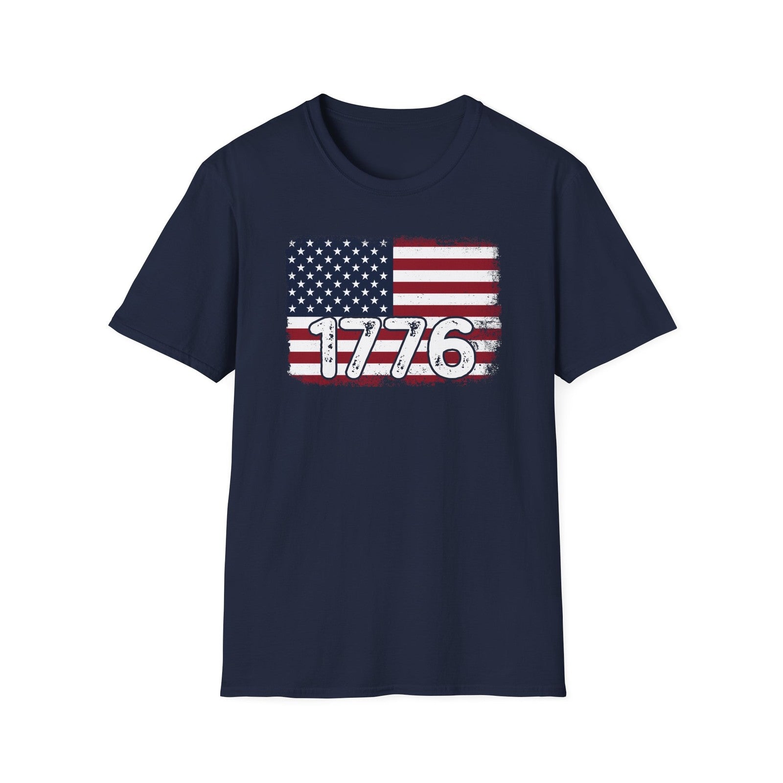 1776 USA Flag T-shirt Distressed America Independence Day Patriotic Unisex S-3XL
