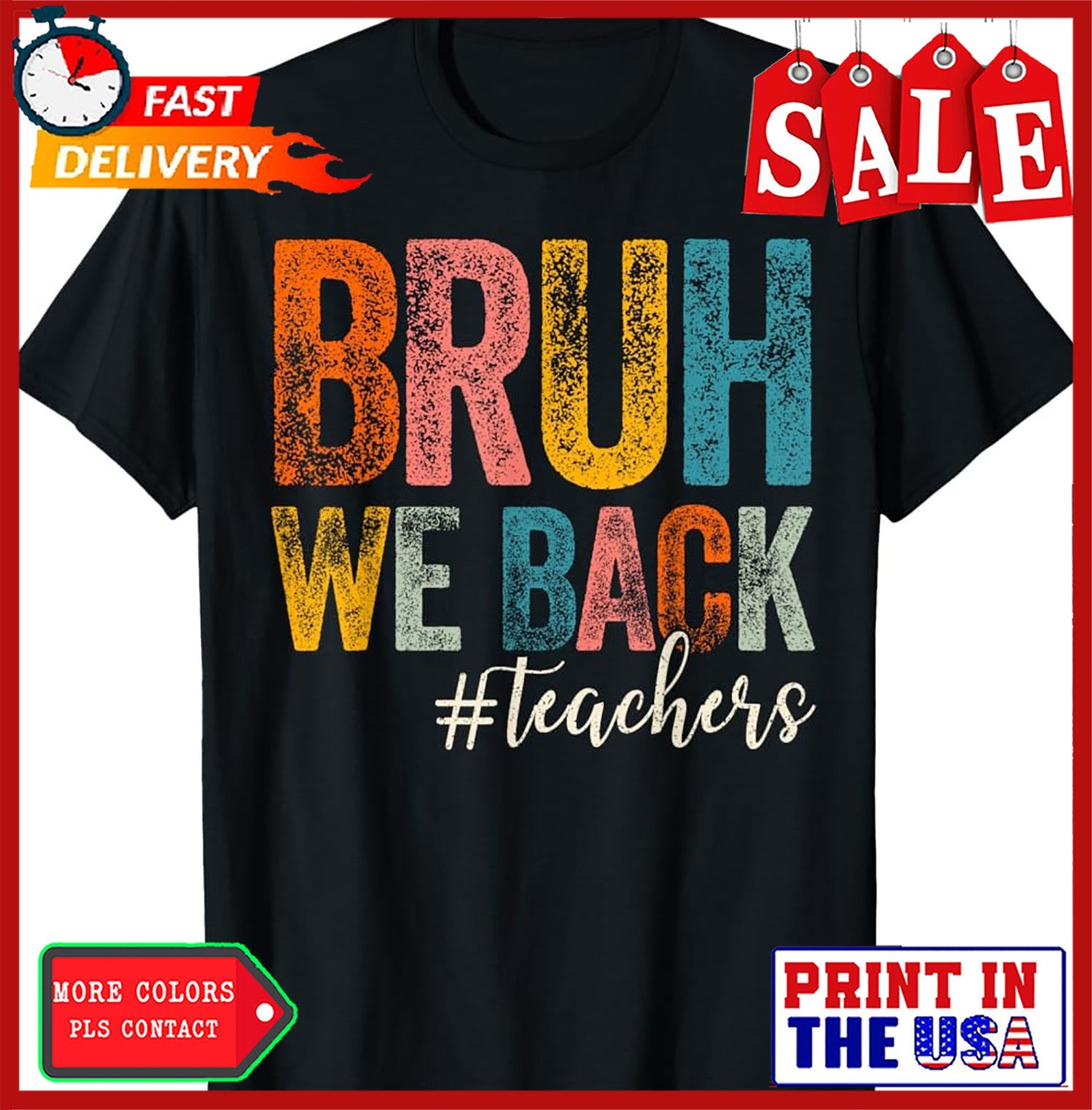 Bruh We Back Teachers First Day of School Back to School T-Shirt