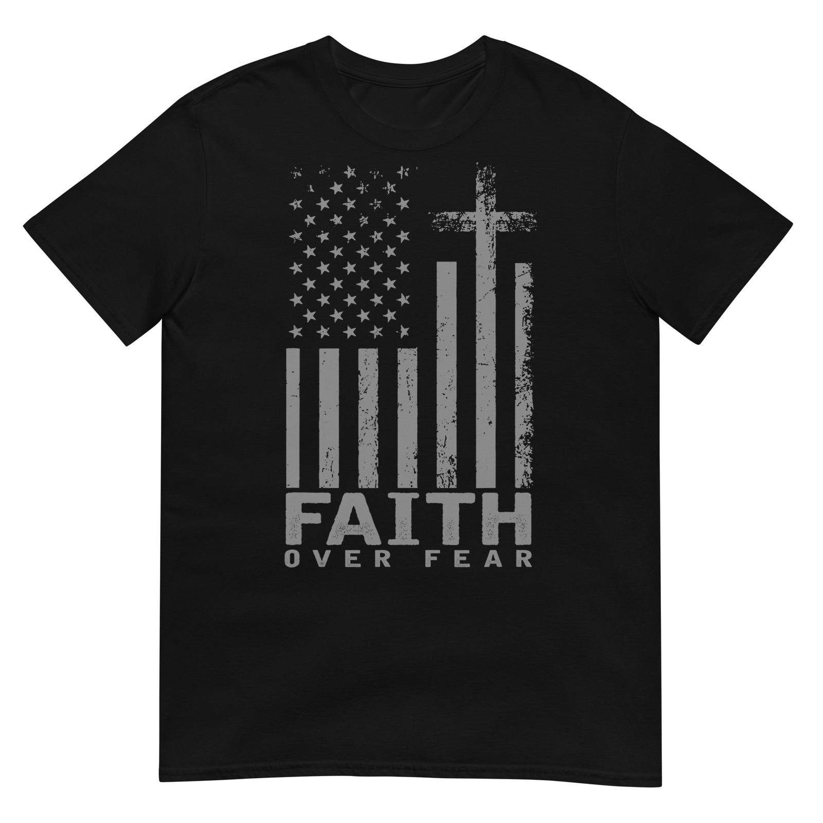 America Pride US Flag Faith Over Fear Prayer T-Shirt