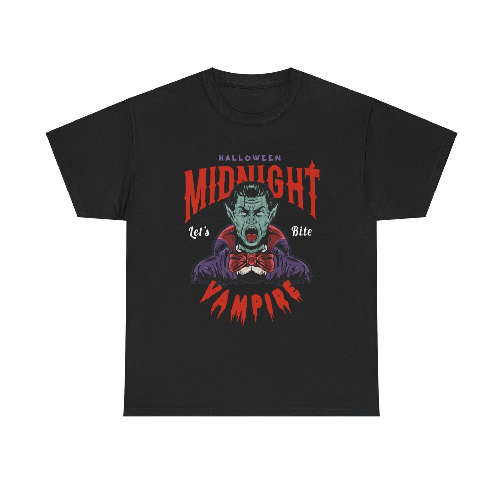 Halloween Midnight Let's Bite Vampire Tshirt  Costume October Trick Or Treat