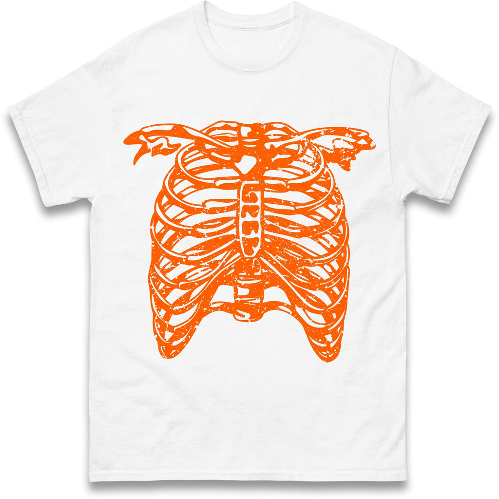 Halloween Skeleton Rib Cage T Shirt,Funny range Ribcage Print Graphic,Spooky