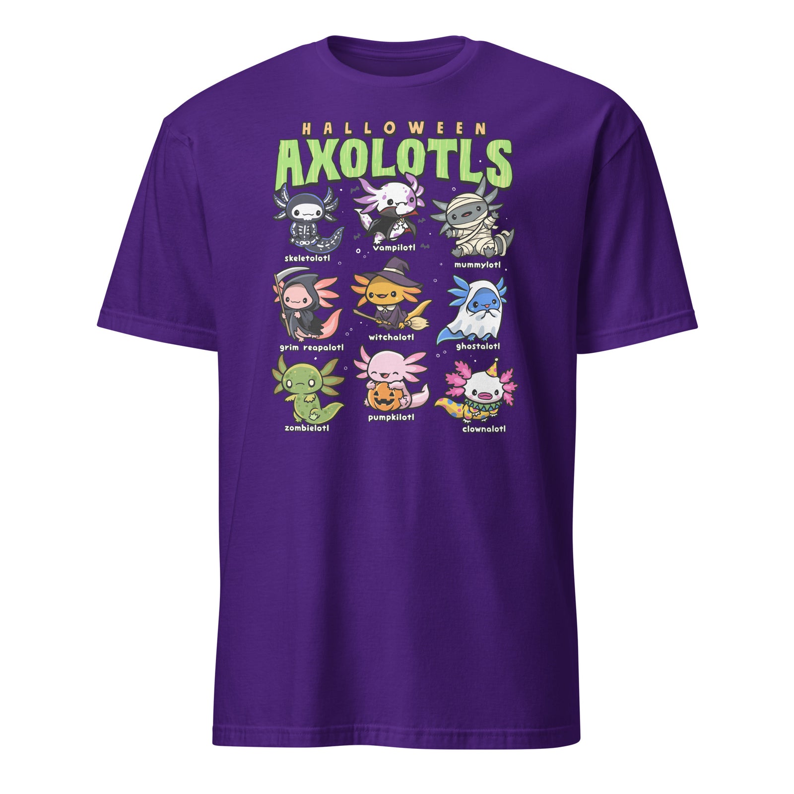 Halloween Axolotl Shirt Creepy Axolotls Trick or Treat Alotl T-Shirt Size S-3XL