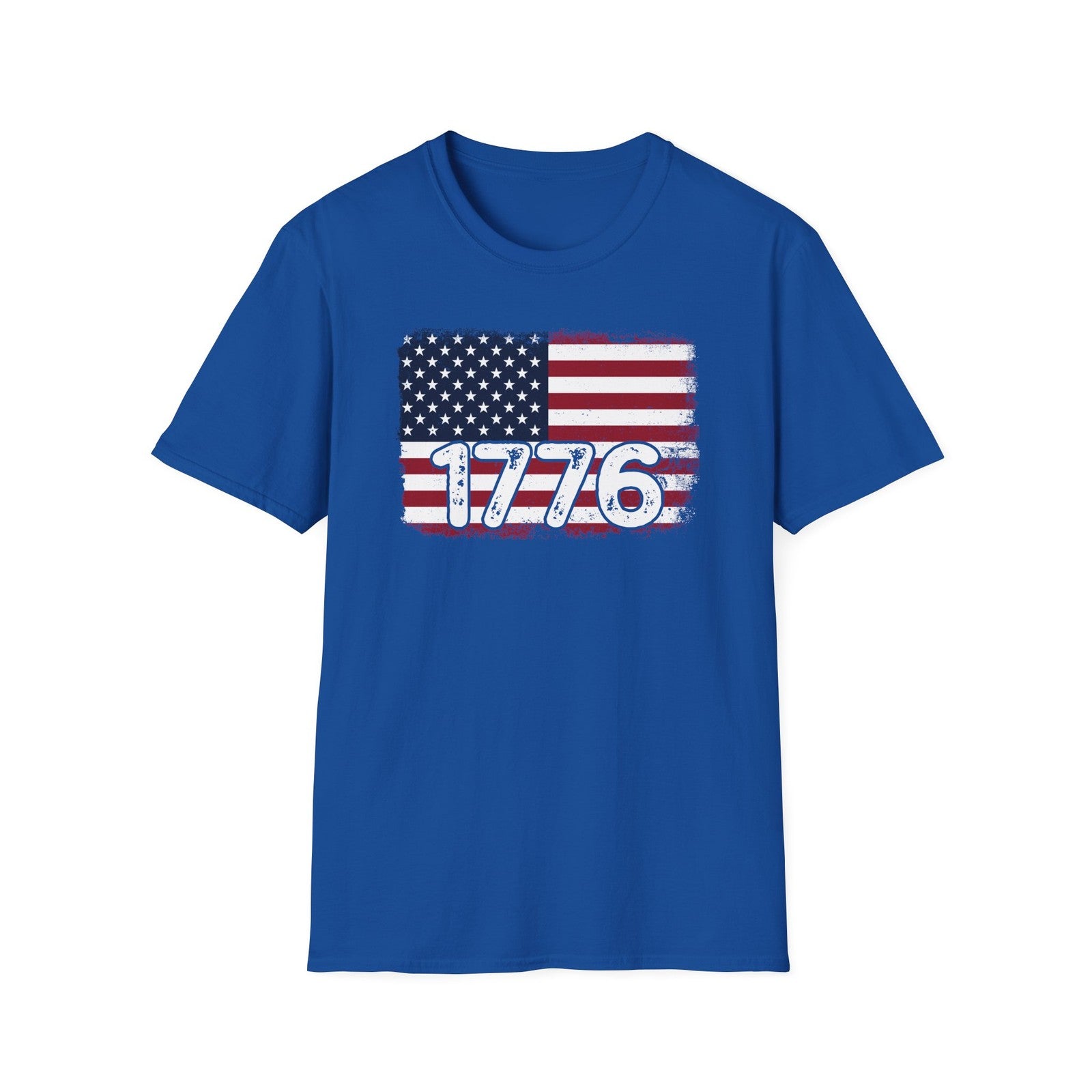 1776 USA Flag T-shirt Distressed America Independence Day Patriotic Unisex S-3XL