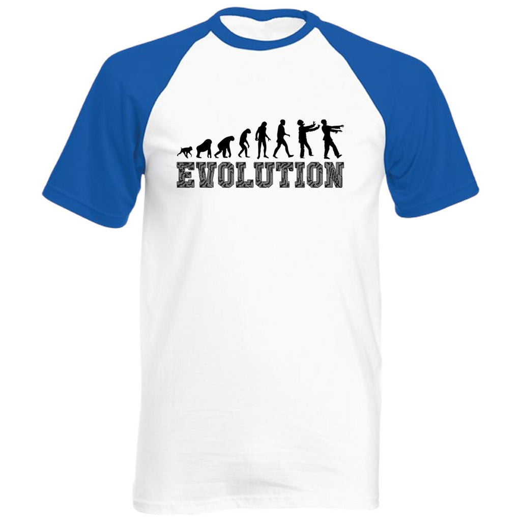 Zombie Evolution Baseball T-Shirt Horror Undead Funny Halloween Scary Raglan Top