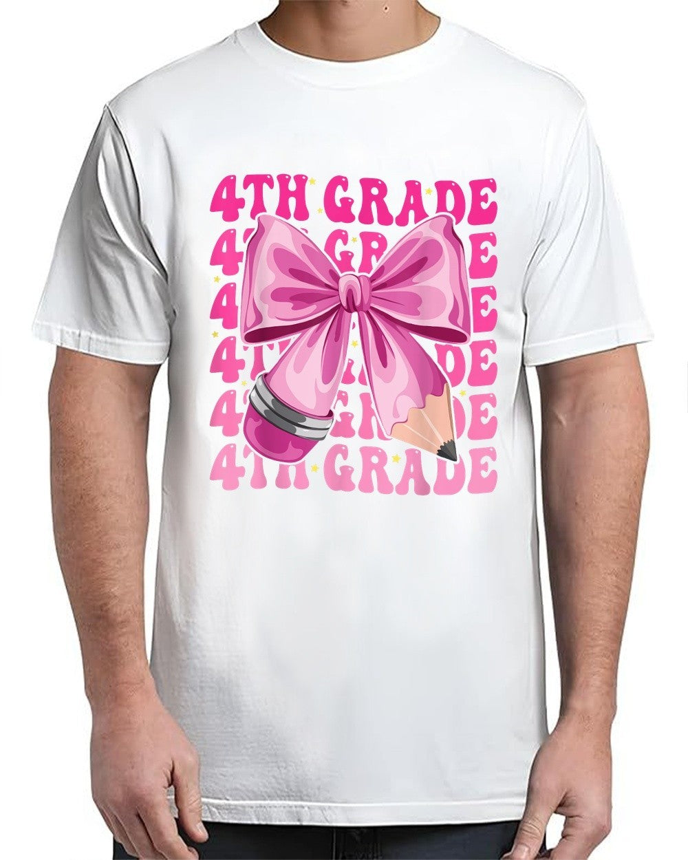 First Day Of 4th Grade Coquette Bow Back To School For Adult S-4XL T-Shirt