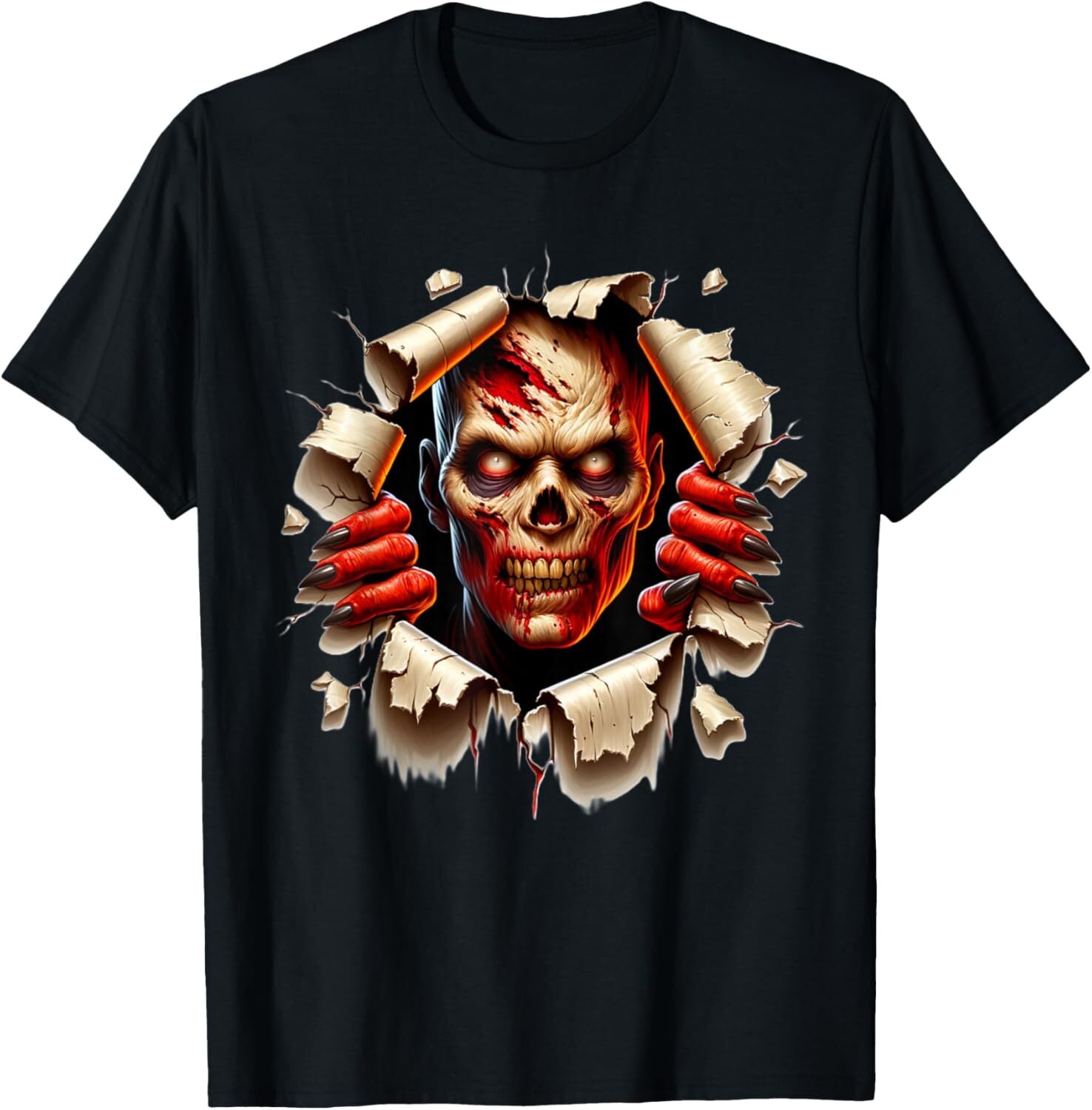 Scary Skull Skeleton Halloween Design Horror Fans T-Shirt