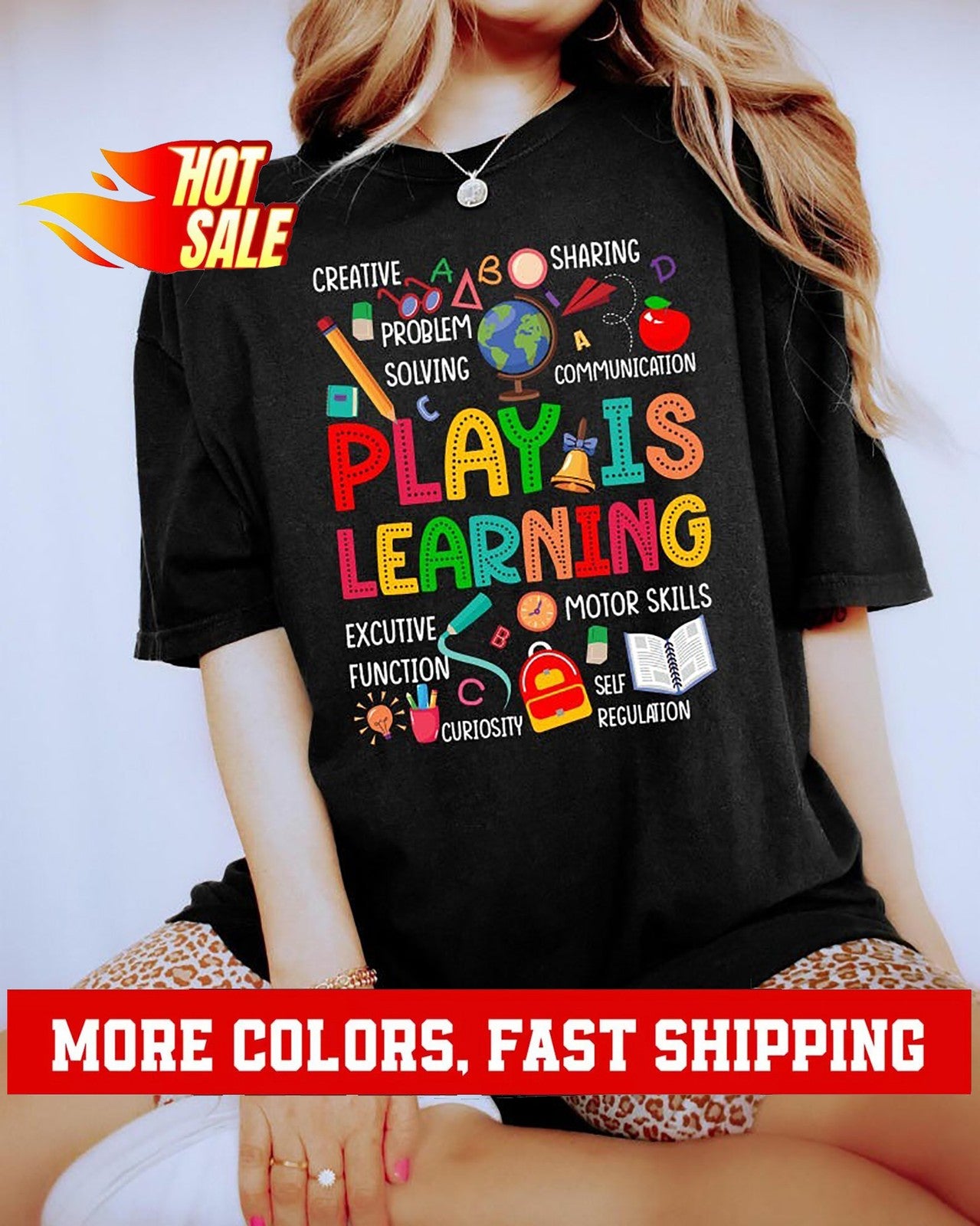 Back to school Teacher Shirt, Play Is Learning Tee, Teacher Life Shirt, Teach...