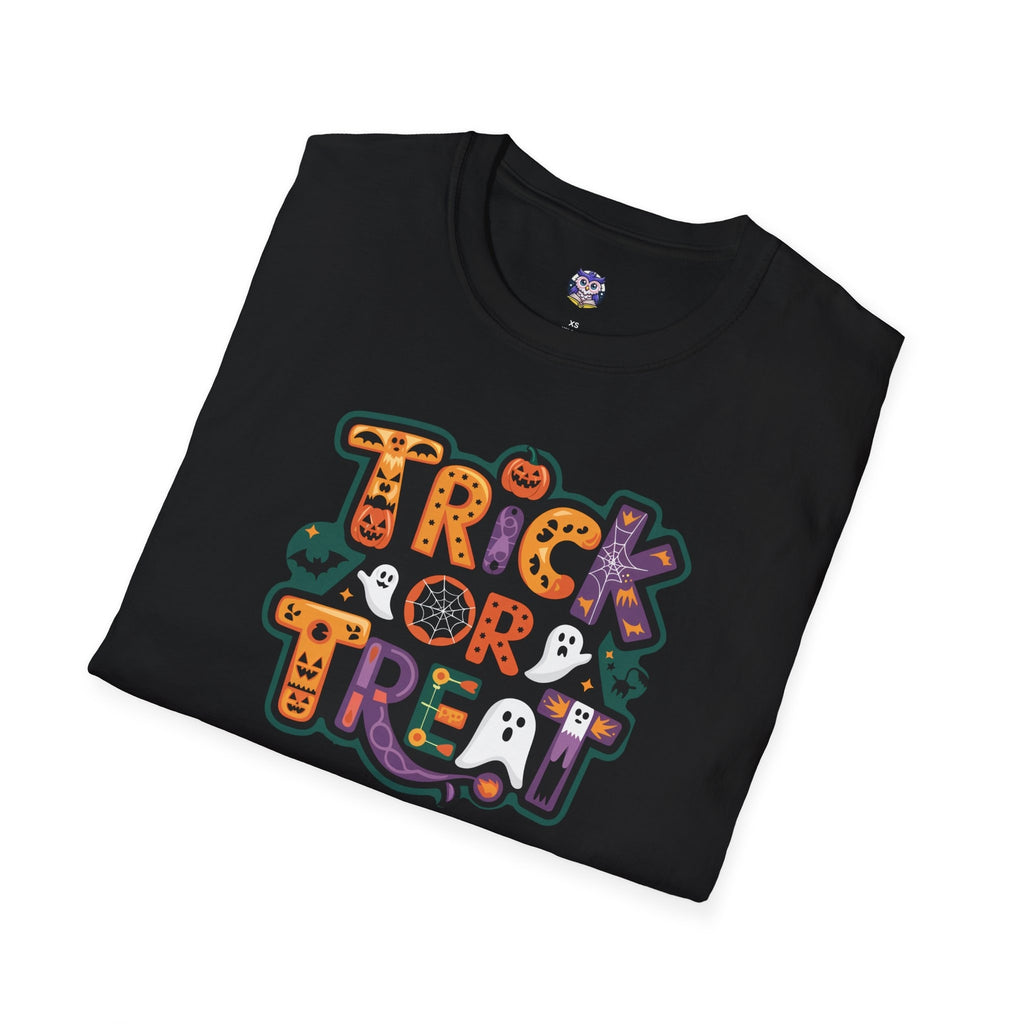 Trick or Treat Halloween T-Shirt – Fun Ghosts, Pumpkins & Bats for Spooky