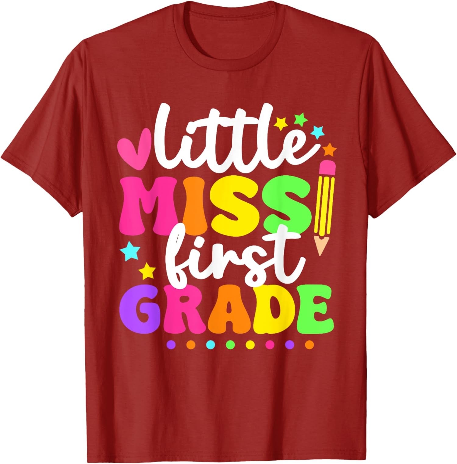 Little Miss 1st Grade Pencil Back To School Funny Unisex T-Shirt