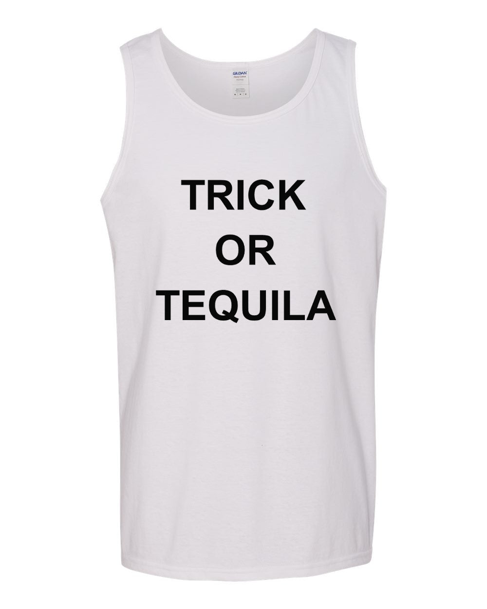 Mens Tank Top Trick or Tequila T Shirt Halloween Trick Or Treat Signs T-Shirt