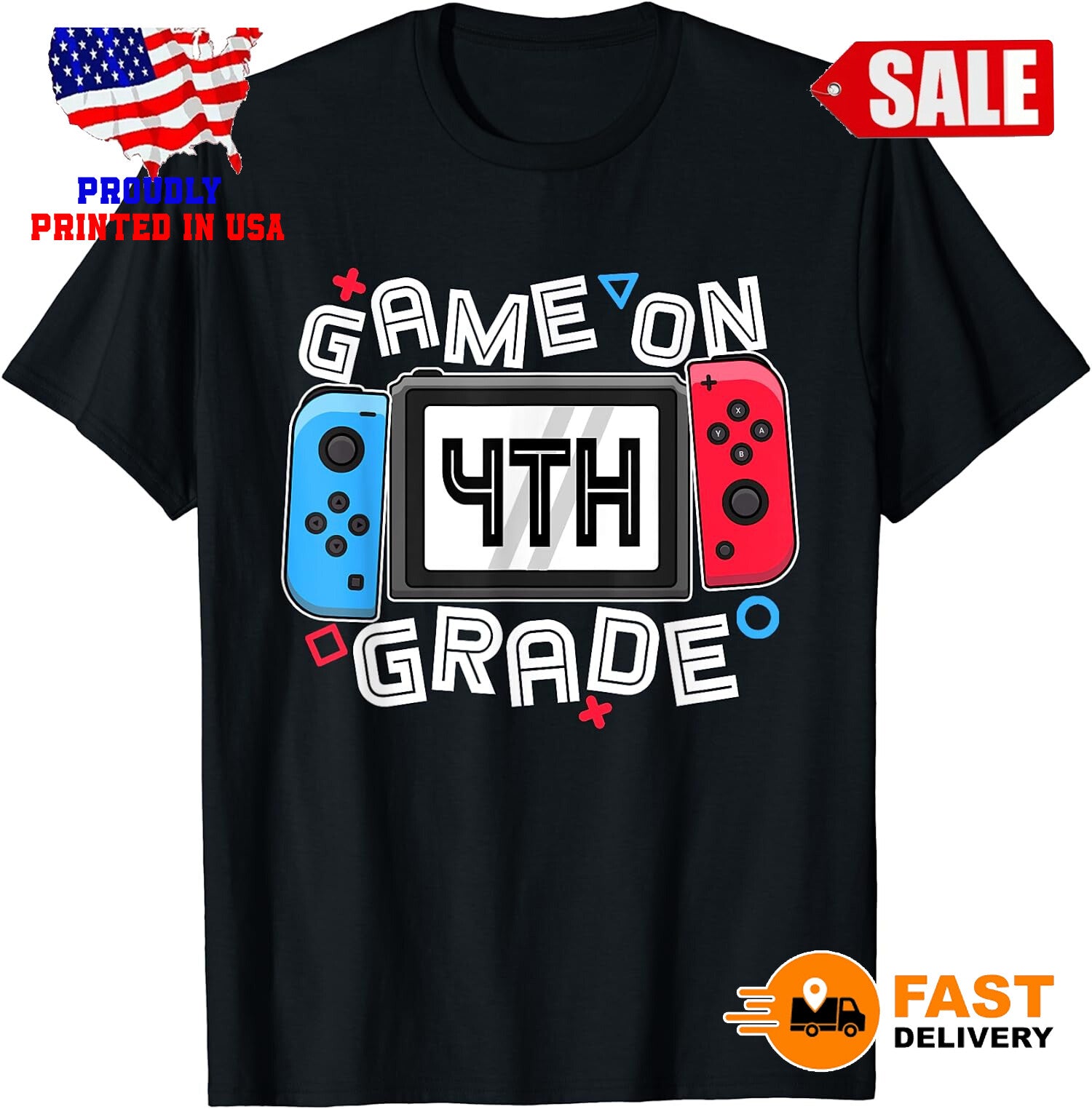 Back To School Game On 4th Grade Funny Gift Unisex T-Shirt S-3XL