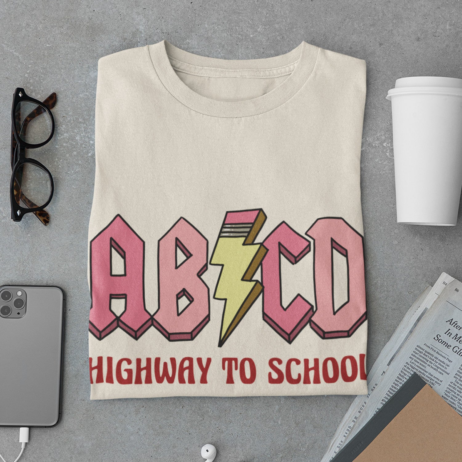 Back To School T-Shirt Top Tee - ABCD Highway To School Back School Present Gift
