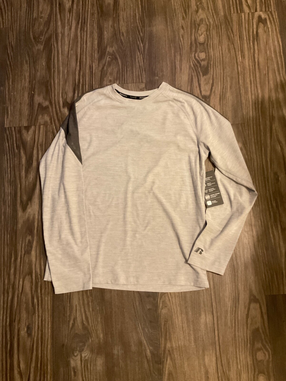 Back To School. New Russell Boy’s Grey Long Sleeve T-Shirt, Size XL