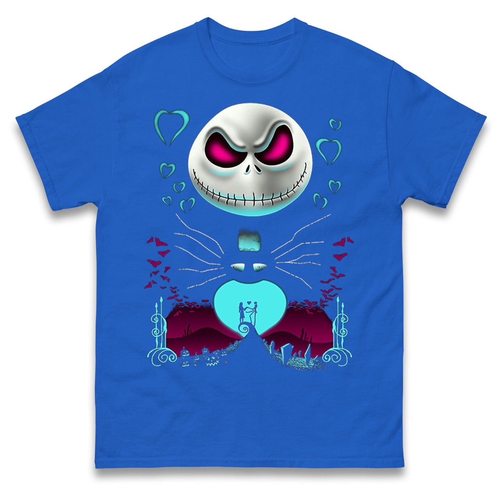 Horror Skeleton Face Halloween T Shirt