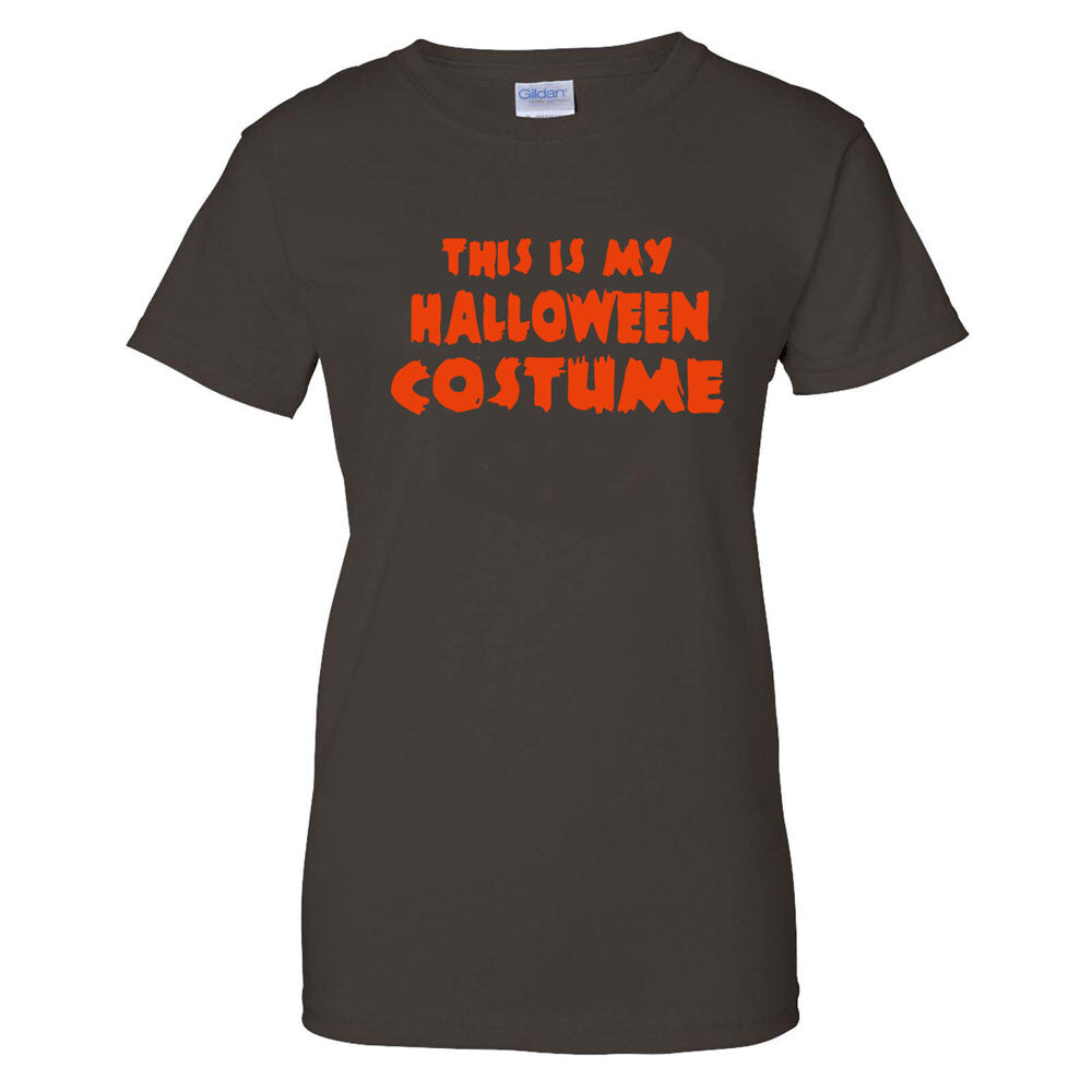 THIS IS MY HALLOWEEN COSTUME FUNNY Trick or Treat ORANGE PRINT Men's T shirt 496